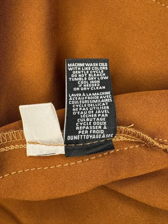 Premise Faux Leather Open Draped Blazer Cardigan Camel Brown Size Large Boho - Picture 7 of 7